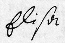 Beethoven's spelling of the name "Elisa" in his letter to Elisa von der Recke dated October 11, 1811. The dedication "Für Elise" in Beethoven's writing could have looked similar