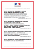 Verkaufs­bestimmungen in Frankreich: Alle öffentlichen Verkaufsstellen haben die gesetzlichen Bestimmungen vor Ort anzubringen.