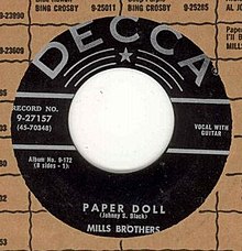 Mills Brothers – Paper Doll (Version vom September 1950)