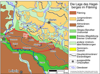 Die Lage des Hagelberges im Fläming