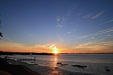 Sonnenuntergang am Jadebusen