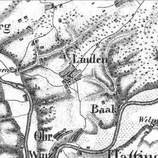 Linden, 1800. Ao norte do centro da cidade, Linnebecke.