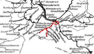 Line of the narrow-gauge railway Zittau – Kurort Oybin / Kurort Jonsdorf