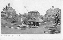 Gebäude der späteren University of Lawsonomy (Postkarte um 1907)