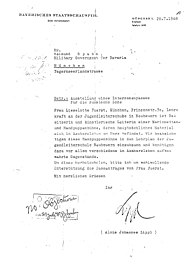 Schreiben an die amerikanische Militärregierung wegen Reiseerlaubnis für Lilo Ramdohr, Juli 1948. In der Funktion des Intendanten des Staatsschauspiels verfasste Lippl diesen Brief, der eigentlich in seinem Aufgabenbereich als Leiter des Jugendringes lag.