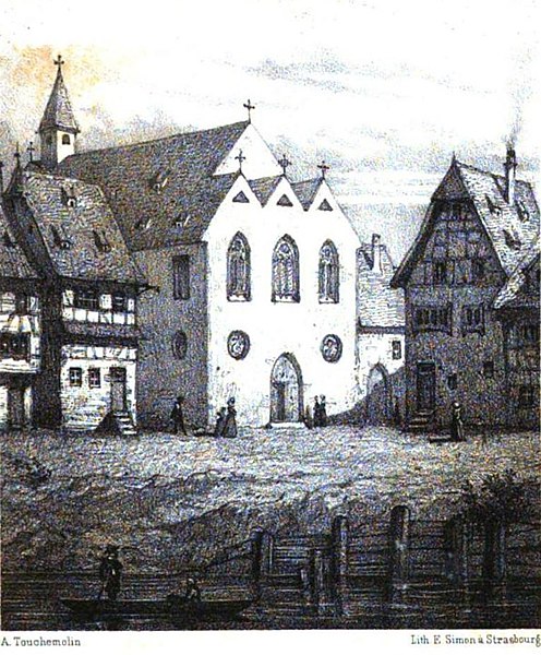 Datei:Wilhelmskirche Strassburg im 16. Jh. nach A. Touchemolin .jpeg