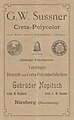 Titelblatt einer Werbebroschüre von Gebr. Nopitsch für Creta Polycolor (um 1900)