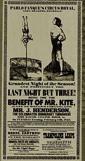 Reproduktion eines Zirkusposters von Pablo Fanque aus dem Jahr 1843, das John Lennon zum Lied Being for the Benefit of Mr. Kite! inspirierte