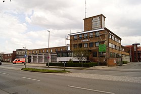 Guard of the professional fire brigade during renovation work in April 2012