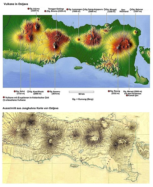 Datei:Junghuhn Ostjava Vergleich Reliefkarte zu Junghuhns Java-Karte.jpg