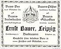 Werbeanzeige der Brauerei Ernst Bauer, Leipzig, 1904