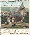 Schwäbisch Hall. Das 1880 eingeweihte Neue Solbad auf dem Unterwöhrd auf einer Postkarte um 1900.