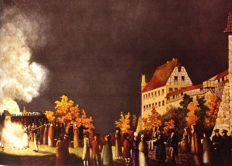 Datei:Siegesfeuer auf der Wartburg 1814.JPG