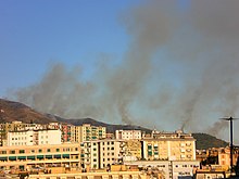 Buschbrände bei Genua im September 2009
