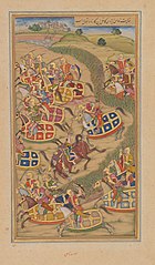 Schlacht von Sarnal (Gujarat), 1572. Sur Das. Linke Hälfte