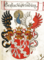 Gemehrtes Wappen der Graffen zu Ortenburg, Wappenbuch des churbayrischen Adels, 1560