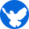 Dove of peace white blue circle.svg