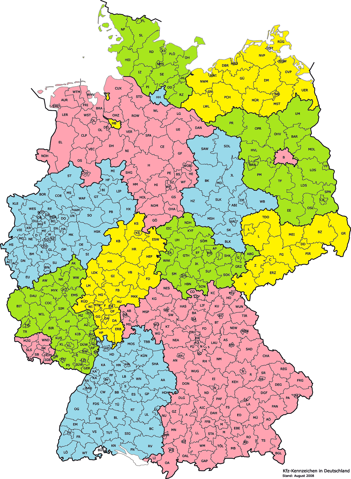 Kfz-Kennzeichen in Deutschland von A bis Z