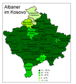 Verteilung der Albaner im Kosovo