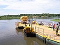 A river boat crossing the Nile in Uganda
