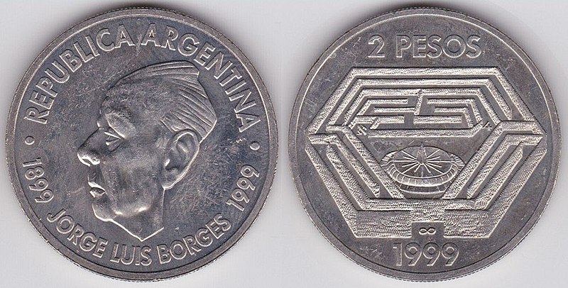 Αρχείο:2 πέσο Αργεντινής, Χόρχε Λουίς Μπόρχες, 1999.jpg