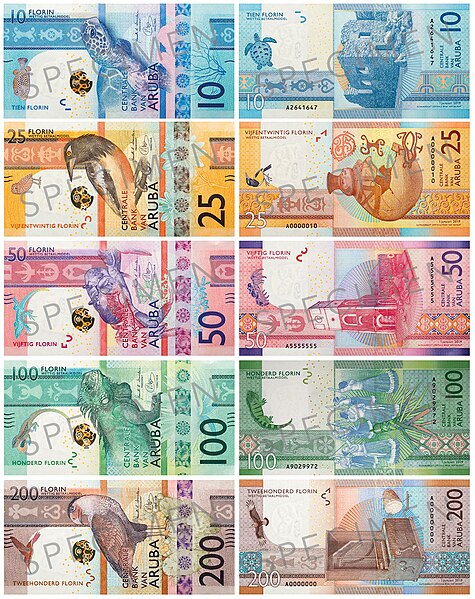 Αρχείο:Aruban Florin Banknotes 2019 Series.jpg