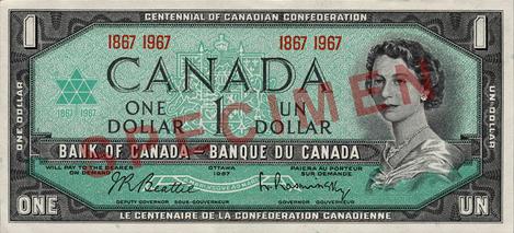 File:Canada $1 Centennial banknote, with dates, obverse.jpg