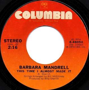 <span class="mw-page-title-main">This Time I Almost Made It (song)</span> 1974 single by Barbara Mandrell