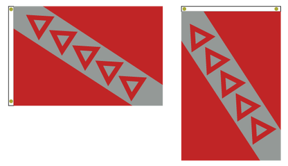 ΤΚΕ flag properly displayed horizontally and vertically