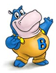 The BlueHippo logo, a cartoon hippopotamus BlueHippo.png