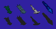 The various designs from oldest (left) to newest (right) as used in the game SeaQuest DSV SNES Concept designs.png