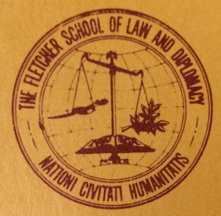 File:Old logo of the Fletcher School of Law and Diplomacy- scale with laurel leaves outweighing sword.png