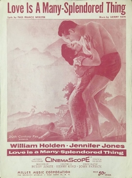Sheet music cover from 1955, with poster artwork from film of the same name featuring its two stars.