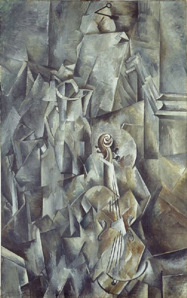 File:Georges Braque, 1909-10, Pitcher and Violin, oil on canvas, 116.8 x 73.2 cm, Kunstmuseum Basel.jpg