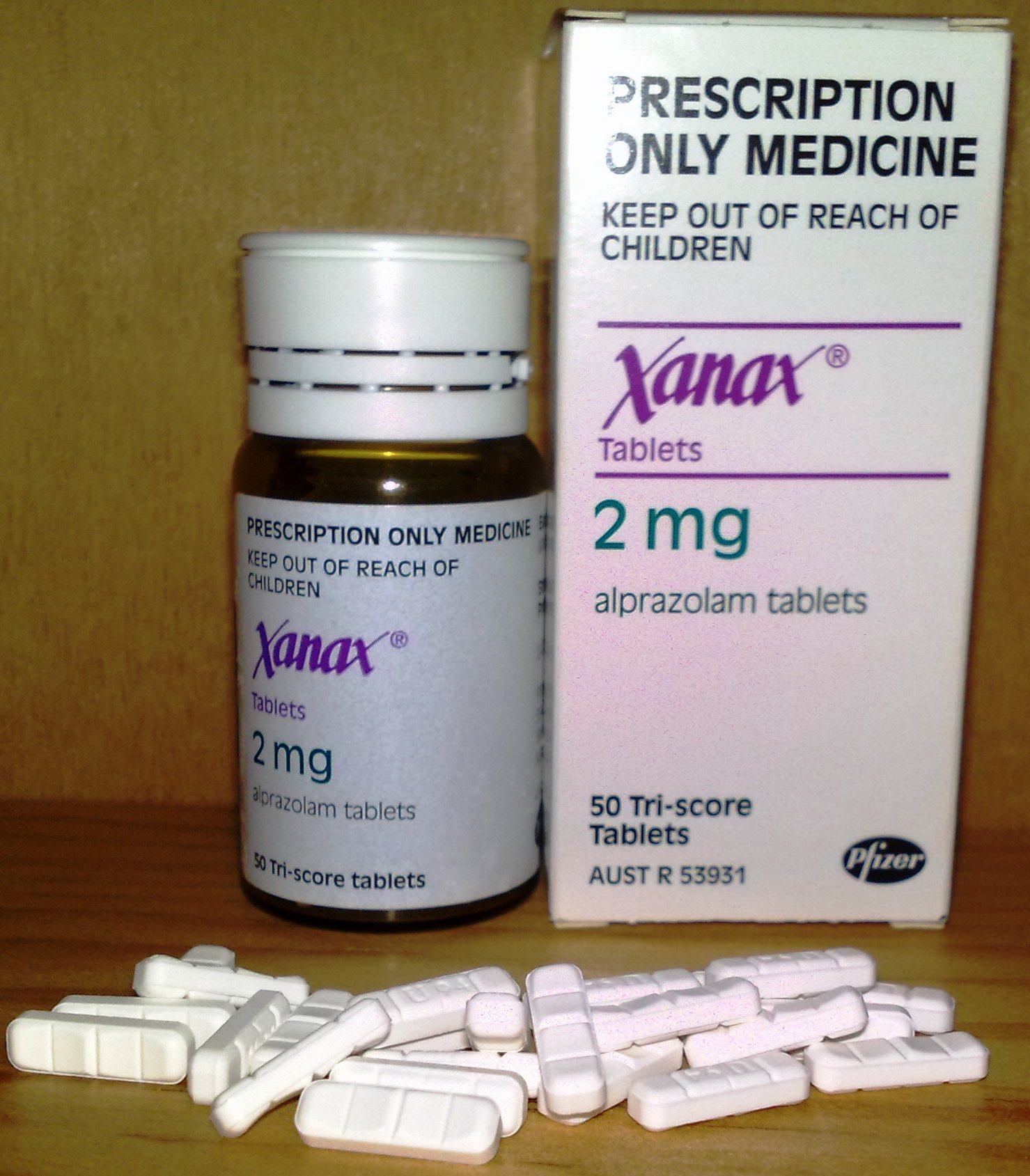 Size of xanax pills