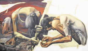 <i>Camote Diggers</i> Painting by Botong Francisco