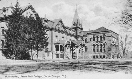 Postcard showing Stafford Hall, one of the first dormitories, in the late 19th century