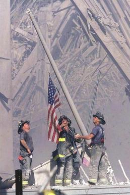 <i>Raising the Flag at Ground Zero</i> Photograph by Thomas E. Franklin