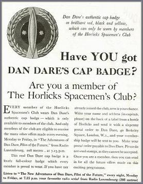 This ad for The New Adventures of Dan Dare, Pilot of the Future serial appeared in the 208 magazine in March 1952.