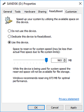 <span class="mw-page-title-main">ReadyBoost</span> Disk caching component of Microsoft Windows