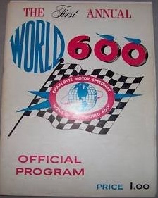 1960 World 600 Auto race run in North Carolina in 1960