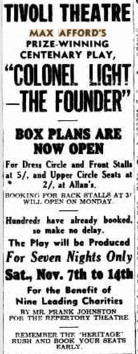 Adelaide Advertiser 31 Oct 1936 Colonel Lighy.png