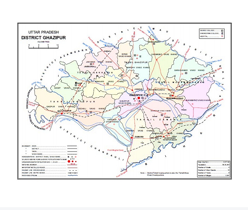 Map Of Ghazipur District In Up Ghazipur District - Wikipedia