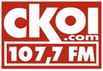 Short-lived Corus-era CKOI 107,7 logo, used during the first two weeks of February 2011. Ckoi estrie 2011.png