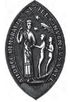 Official Seal of Pluscarden Priory - Sigillum Conventus Vall[is Sancti] Andree in Moravia Seal of Pluscarden.jpg