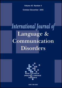 <i>International Journal of Language & Communication Disorders</i>