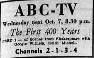 <i>The First 400 Years</i> 1964 Australian TV series or program