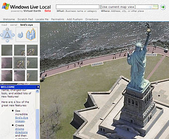 Windows Live Local Beta, showing aerial imagery