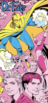 Eric and Linda Strauss as Doctor Fate. Art by Jim Fern. Doctor Fate (Eric-Linda Stauss) 01.jpg