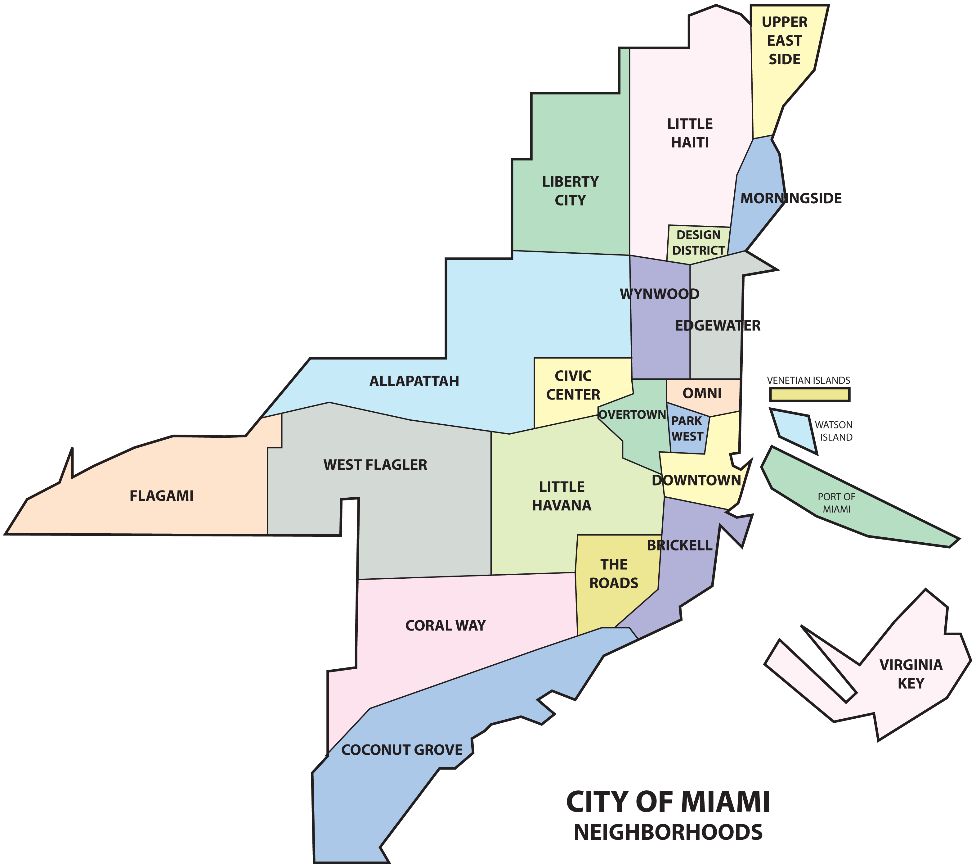 Image result for map of miami neighborhoods